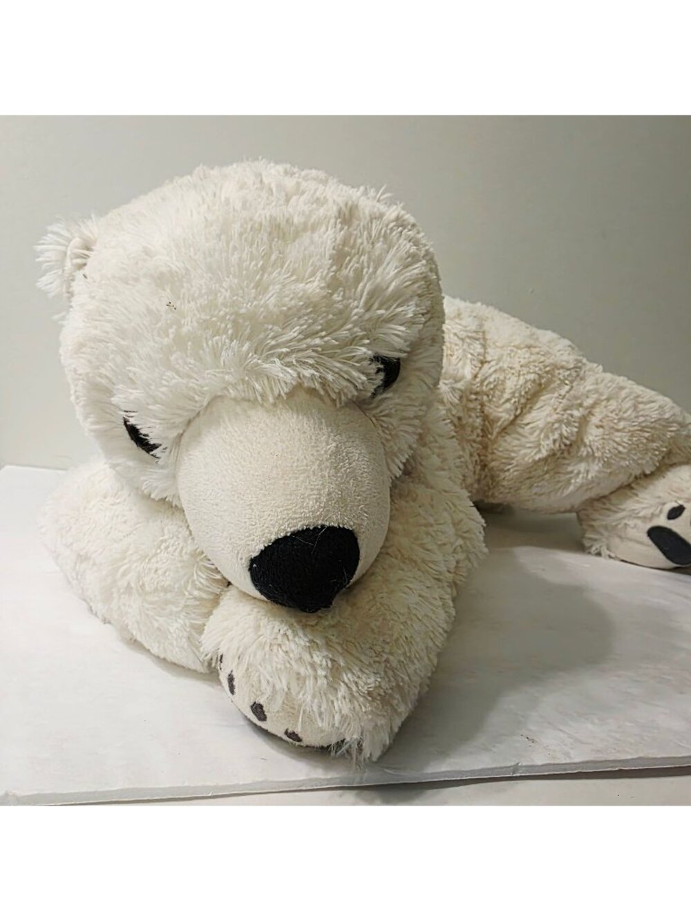 Ikea Snuttig Polar Bear Plush 30" Jumbo Stuffed Animal Floppy Soft Stitched Eyes